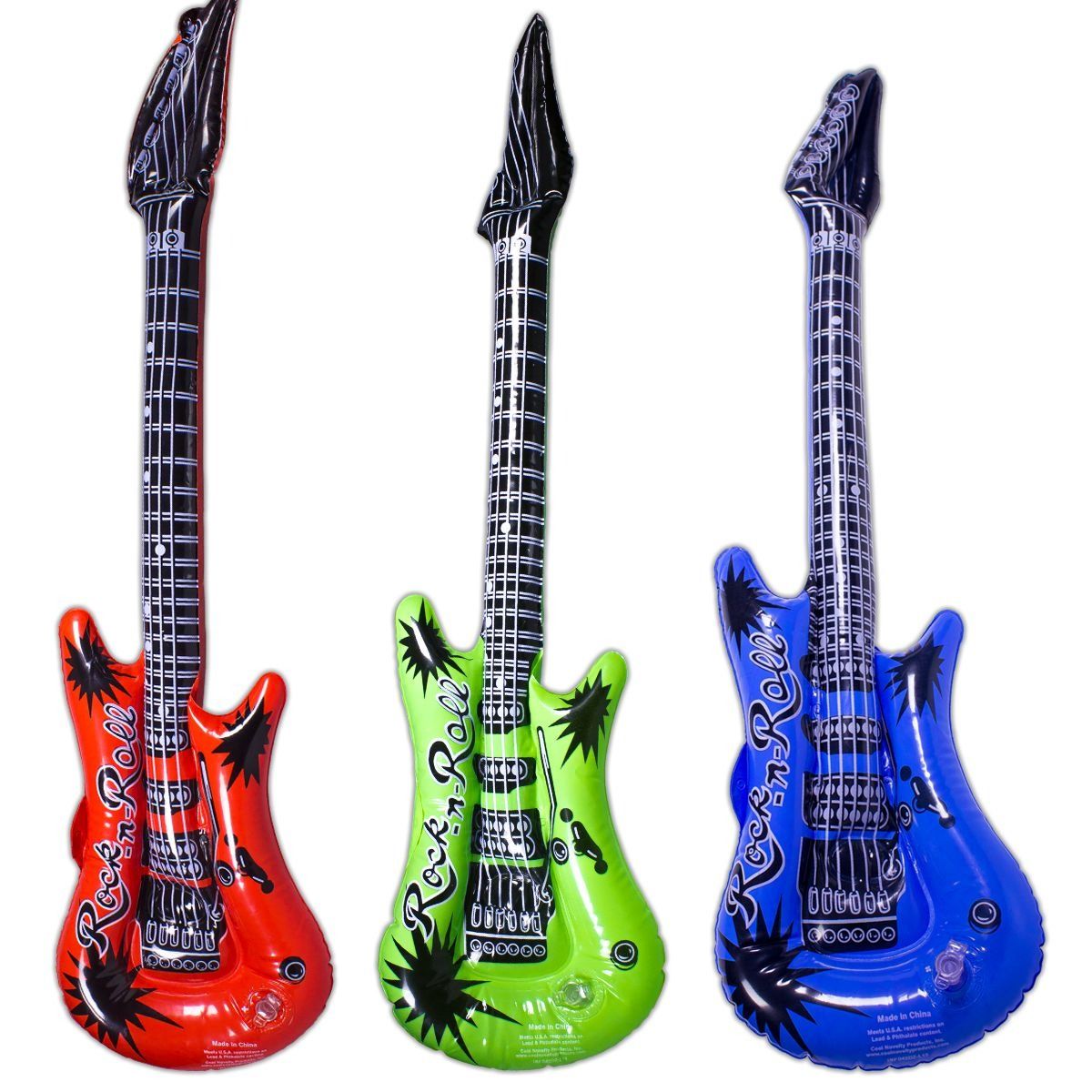 Bulk Inflatable Instruments 120 Bulk Inflatable 22 Inch Assorted Color Guitars - at ...