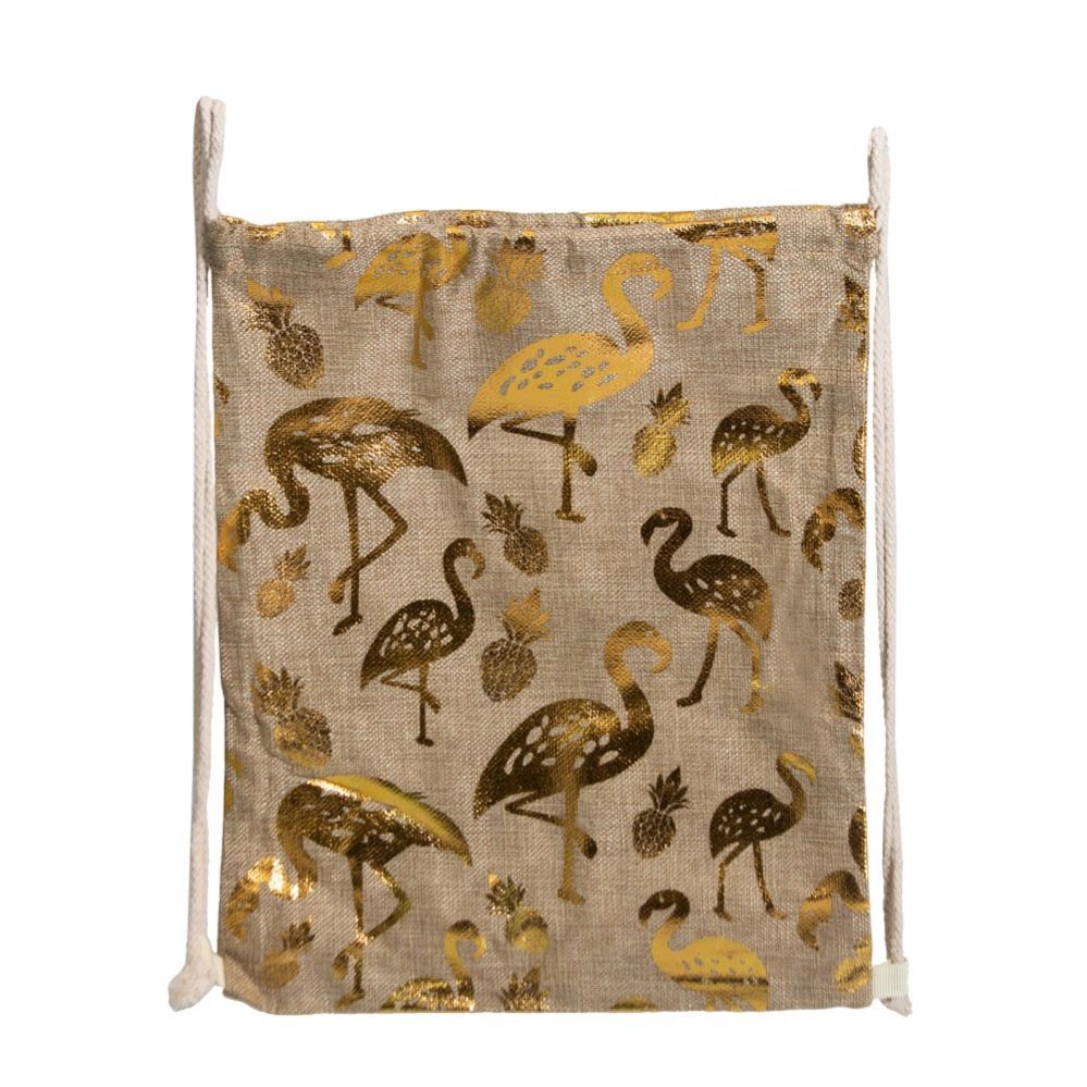 Silver Metallic Drawstring Backpack 24 Bulk Metallic Flamingo Print Bulk Drawstring Backpacks In Gold And ...