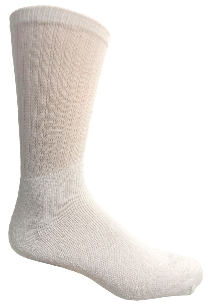 24 Bulk Yacht & Smith Men's 28 Inch Cotton Tube Sock Solid White Size