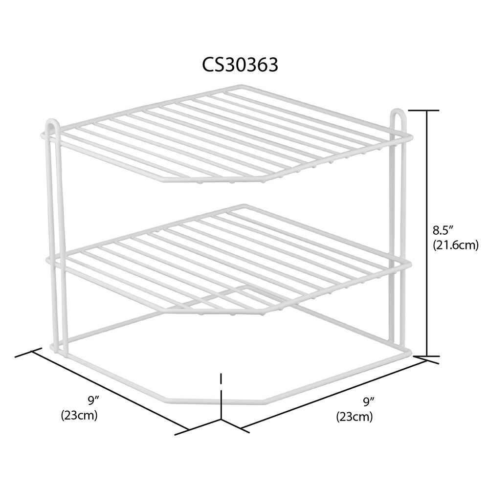 6 Bulk 3 Tier Vinyl Coated Steel Corner Organizing Storage Rack, White ...