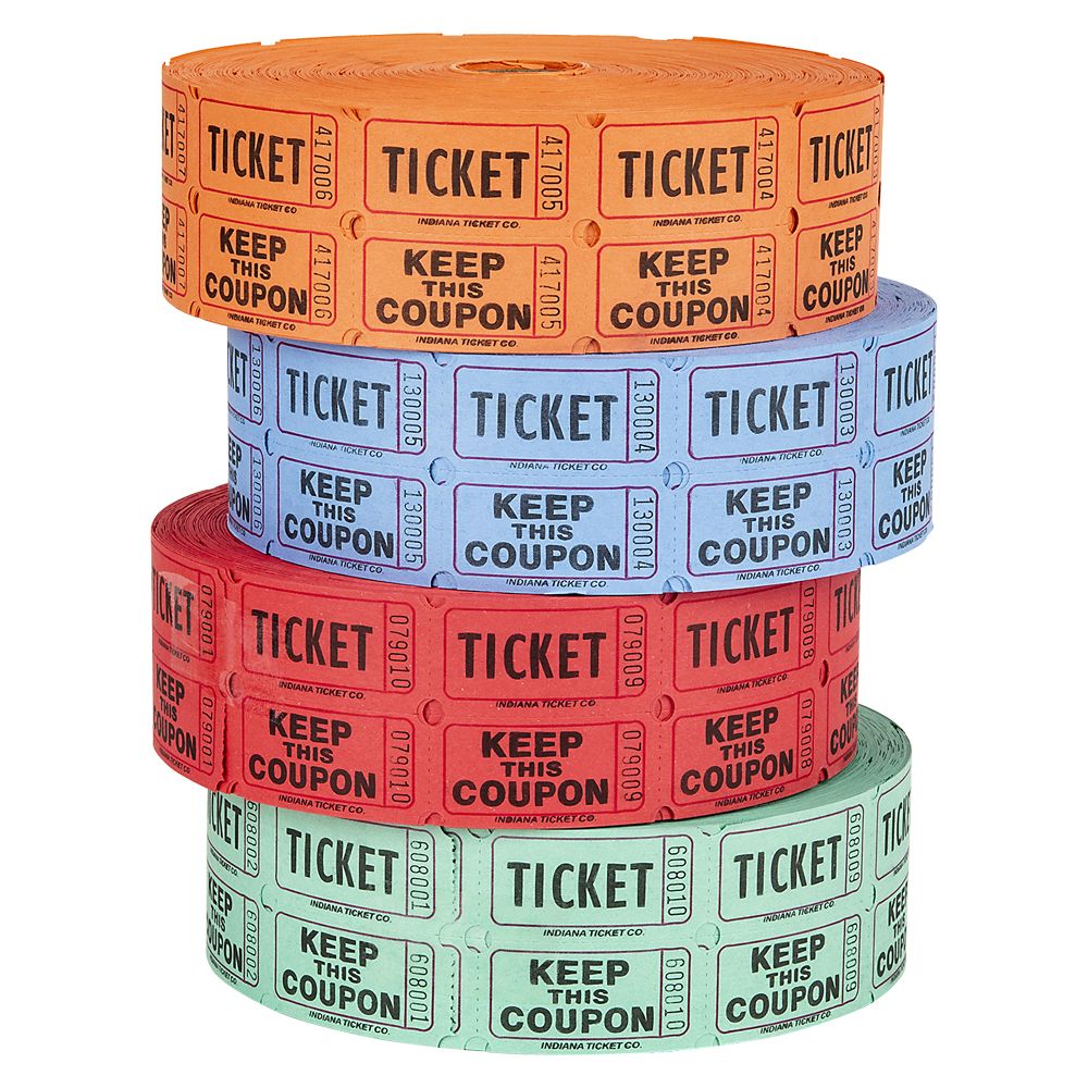 20 Bulk Double Roll Ticket 2000/roll - at - bluestarempire.com