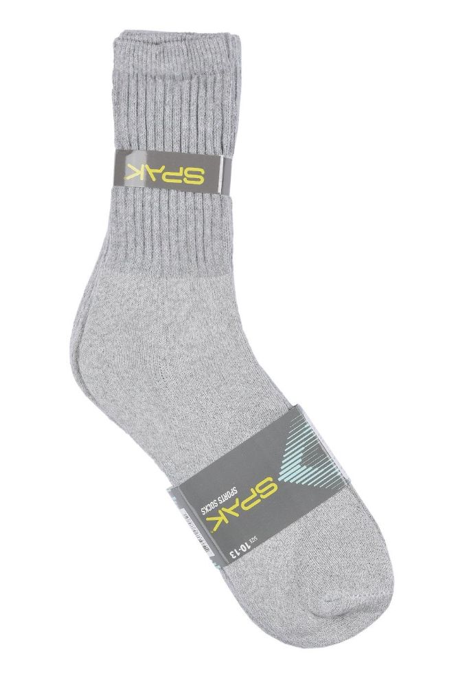 120 Bulk Sport Crew Sock In Grey 10-13 Sock Size - at - bluestarempire.com