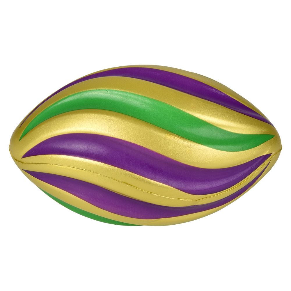 20 Bulk 8" Mardi Gras Spiral Foam Football