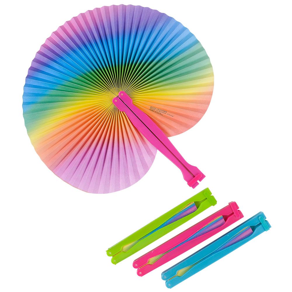 1200 Bulk 10 Inch Rainbow Folding Fans