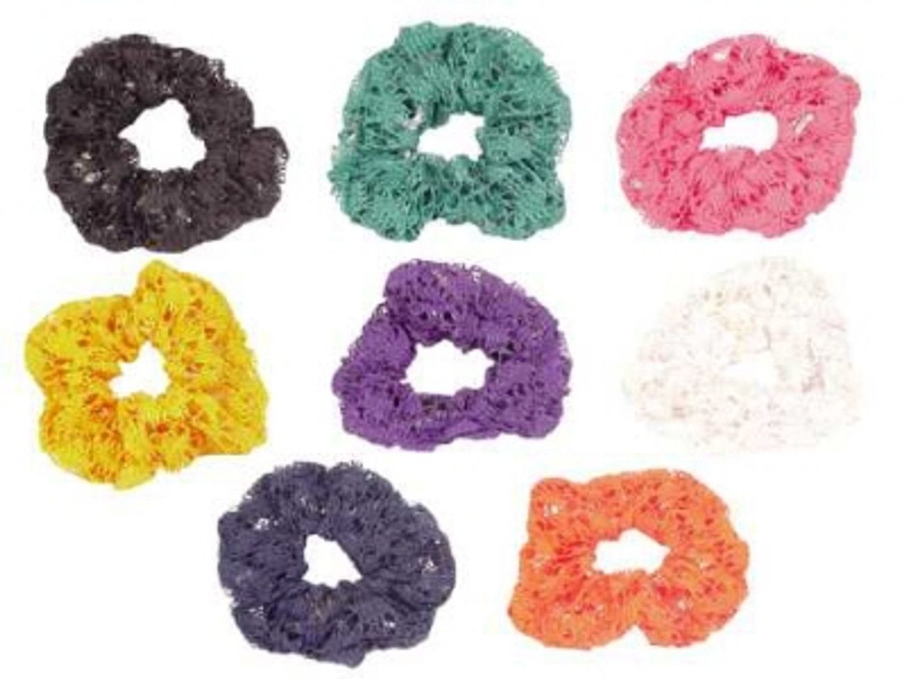 60 Bulk Assorted Color Crochet Look Scrunchies