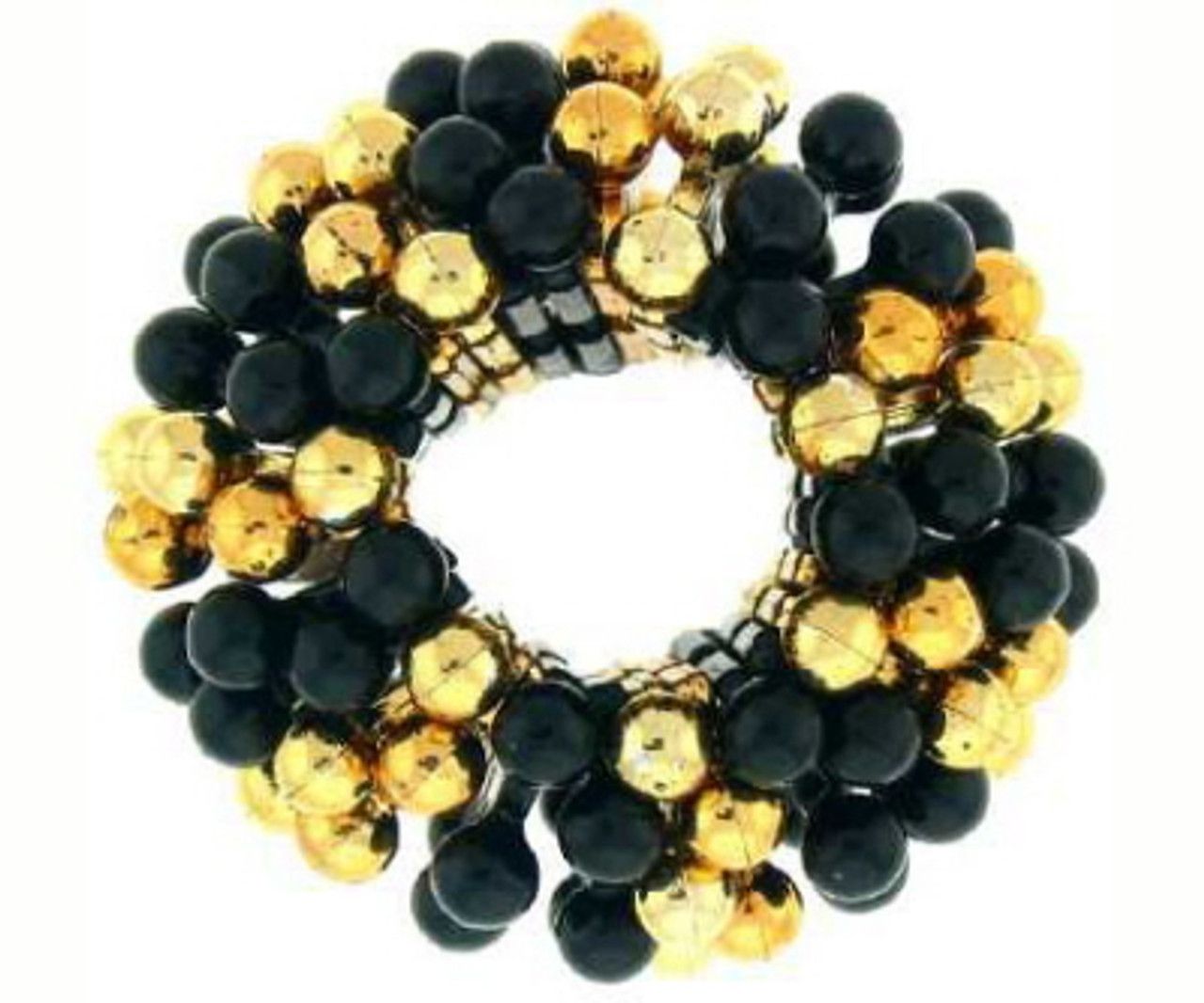 60 Bulk Goldtone And Black Beaded Scrunchies 