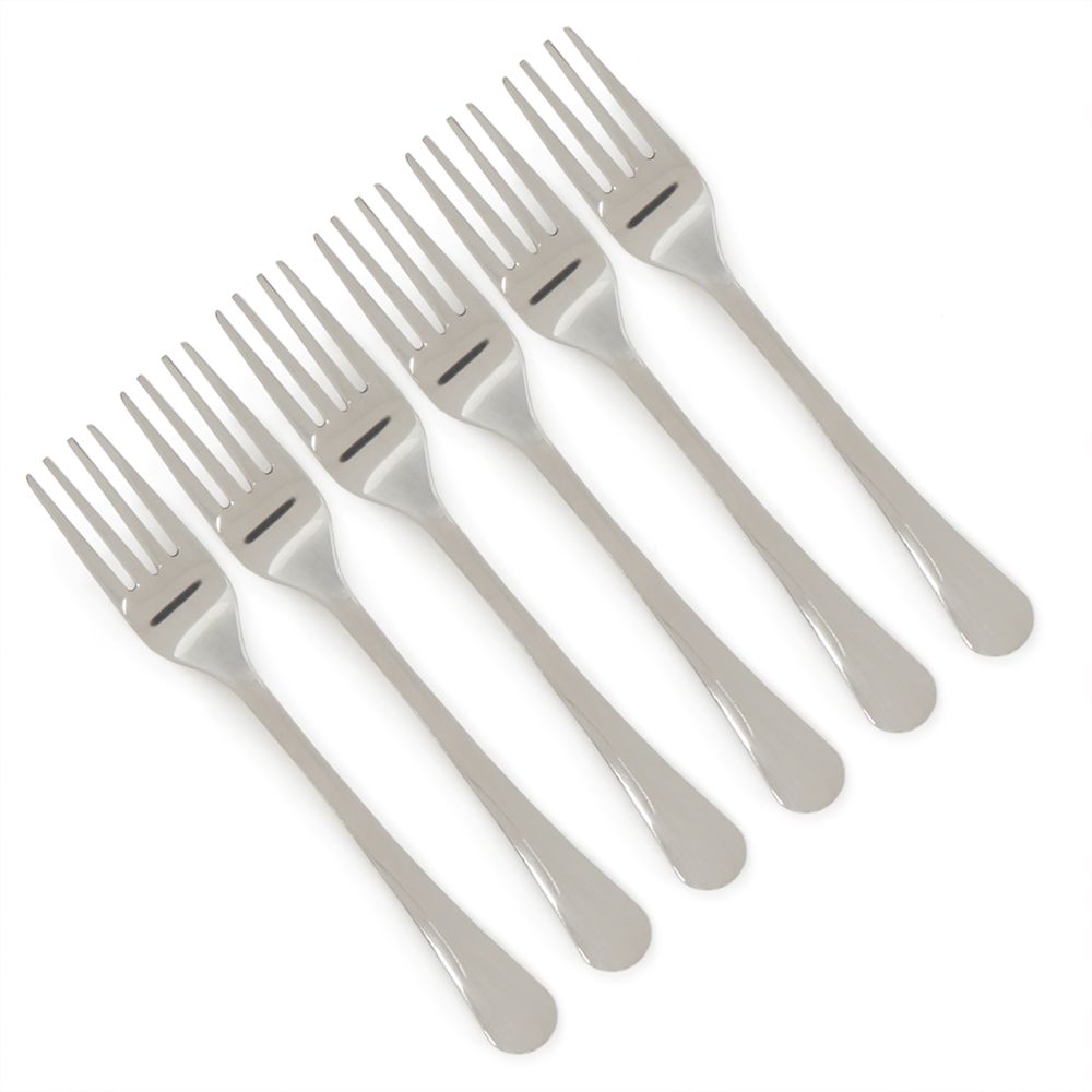24 Bulk 6 Piece Stainless Steel Carnegie Fork Set