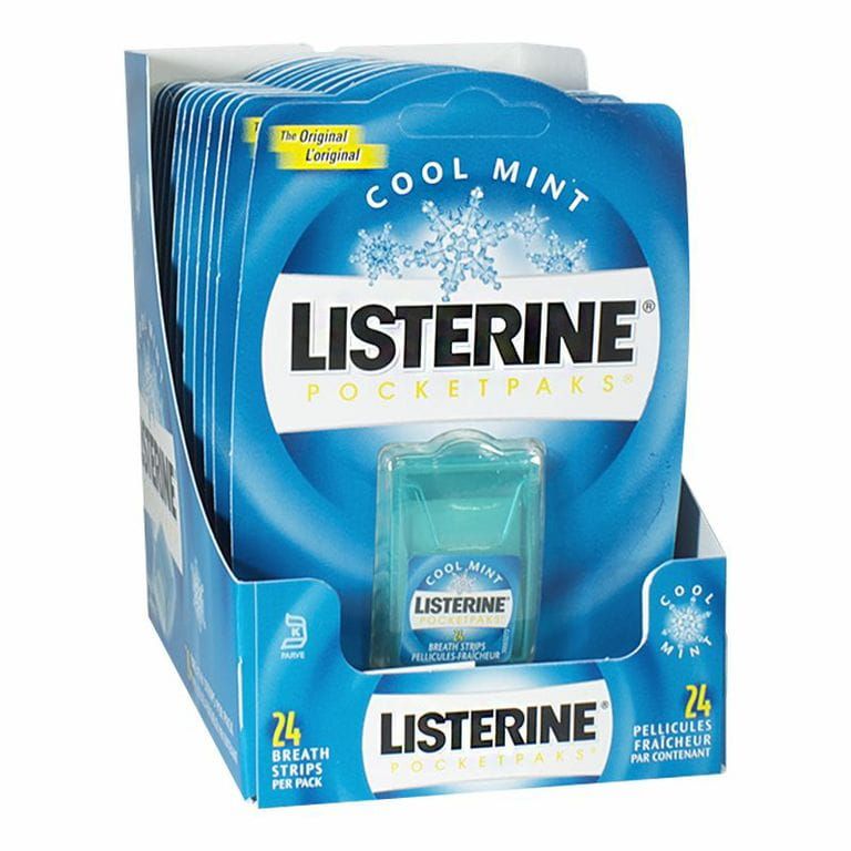 36 Bulk Listerine Cool Mint PocketPaks Breath Strips - Pack of 24