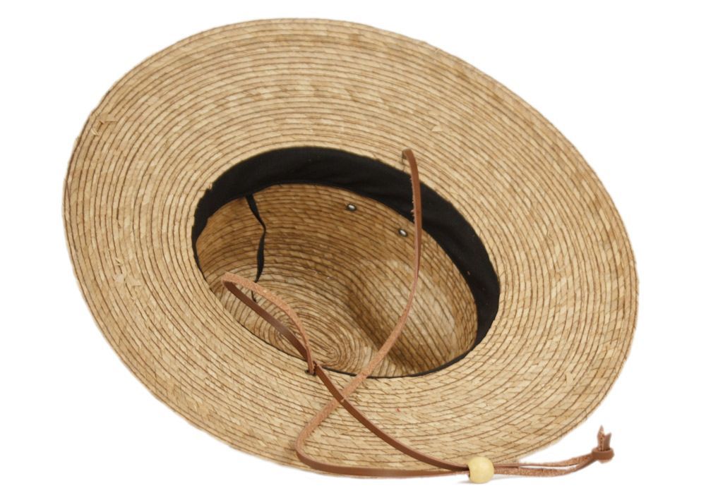 6 Bulk Straw Panama Hats With Leather Chin Cord