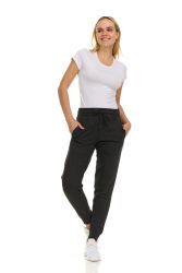 24 Bulk Womens Fleece Lined Jogger With Pocket In Charcoal Gray Size Small