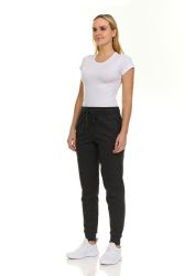 24 Bulk Womens Fleece Lined Jogger With Pocket In Charcoal Gray Size Small