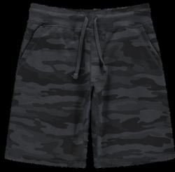 12 Bulk Mens Black Camo Fleece Shorts With Side Pockets Size 2xl