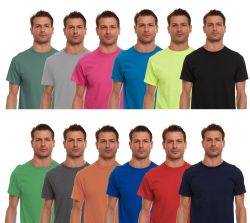 72 Bulk Mens Cotton Crew Neck Short Sleeve T-Shirts Irregular , Assorted Colors And Sizes M-2xl