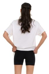 36 Bulk Womens Oversized Cotton Crew Neck Short Sleeve T-Shirts White, Small