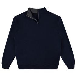 24 Bulk Mens Cotton Fleece Line Quarter Zip Sweat Shirt In Assorted Colors Size Small