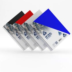 24 Bulk Poly Cover 5 Subject Notebook 180 Shts W/10 Pockets, College Ruled Asst. Colors