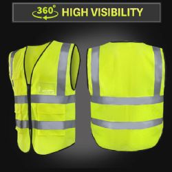 20 Bulk Deluxe Adult High Visibility Safety Vest With Clear ID Pocket