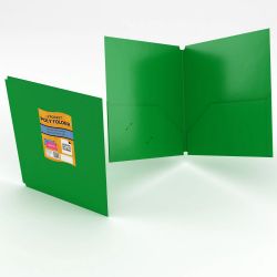 48 Bulk 2 Pocket poly folder no holes matt Shiny green in display