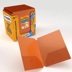 48 Bulk 2 Pocket poly folder no holes matt Shiny orange in display