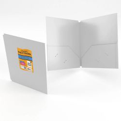 48 Bulk 2 Pocket poly folder no holes matt Shiny white in display