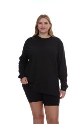 6 Bulk Womens Plus Size Cotton Long Sleeve Oversized T-Shirts, Casual Fit Tops, Assorted Size Small