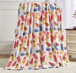 12 Bulk Kids' FuN-Filled Fleece Throw