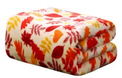 12 Bulk Autumn Leaves Fleece Throw