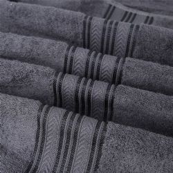 6 Bulk 6-Piece Grey Plush Towel Set