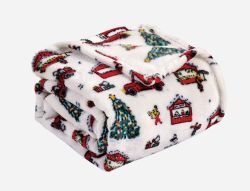 12 Bulk Festive Holiday Fleece Throw