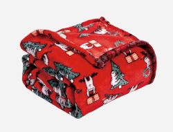 12 Bulk Festive Holiday Fleece Throw
