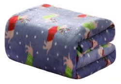 12 Bulk Festive Holiday Fleece Throw