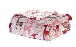 12 Bulk Festive Holiday Fleece Throw