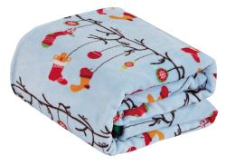 12 Bulk Festive Holiday Fleece Throw