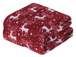 12 Bulk Festive Holiday Fleece Throw