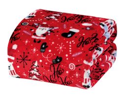 12 Bulk Festive Holiday Fleece Throw