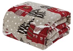 12 Bulk Festive Holiday Fleece Throw