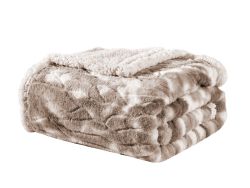 2 Bulk Taupe Alaska Sherpa Queen Blanket