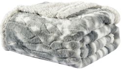 2 Bulk Grey Alaska Sherpa King Blanket