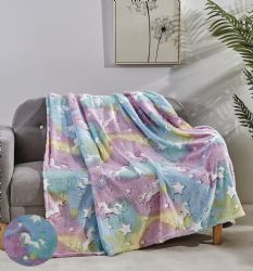 12 Bulk GloW-IN-ThE-Dark Fleece Throw