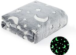 12 Bulk GloW-IN-ThE-Dark Fleece Throw
