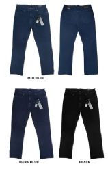 12 Bulk Men's Fashion Stretchy Jeans Asst Colors Pack A