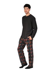 24 Bulk Mens Thermal Shirt & Fleece Pants Set Assorted Colors And Sizes S-xl