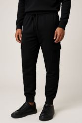 36 Bulk Mens Cotton Fleece Cargo Joggers Assorted Colors And Sizes M-2xl