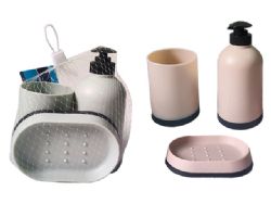 24 Bulk 3 Piece Bathroom Set In 2 Assorted Colors