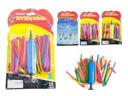 96 Bulk 30 Twisty Balloons, Air Pump Included!