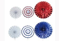 144 Bulk 3-Piece Hanging Paper Fan  