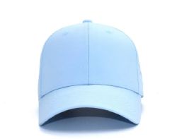 48 Bulk 6 Panel Strapback High Profile Cap Light Blue