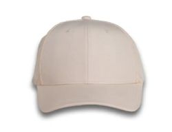48 Bulk 6 Panel Strapback High Profile Cap Beige and White