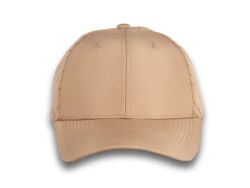 48 Bulk 6 Panel Strapback High Profile Cap Light Khaki and White