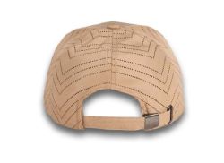 48 Bulk 6 Panel Strapback High Profile Cap Light Khaki and White